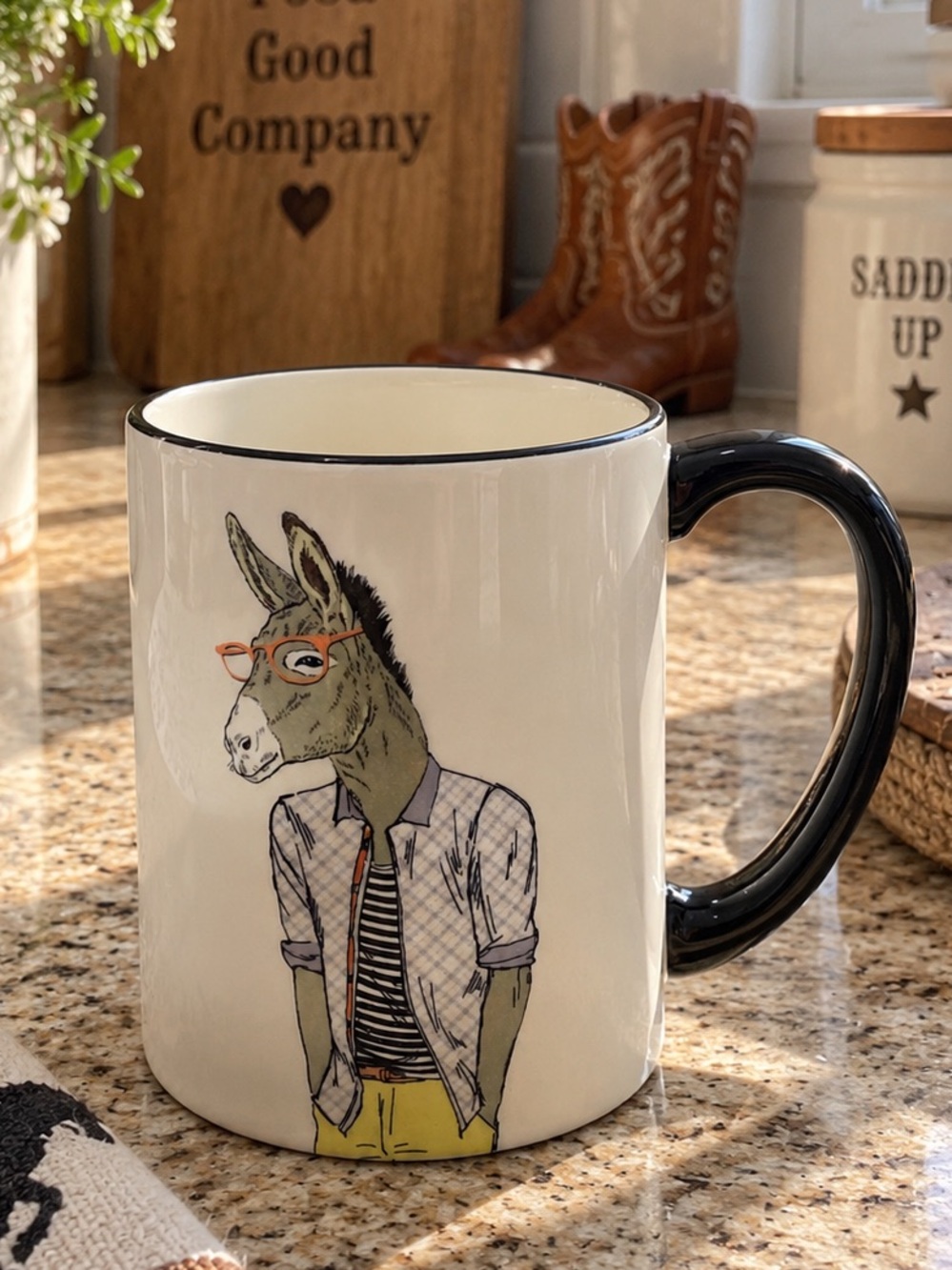 Signature Housewares Hipster Animal Donkey Coffee Mug,